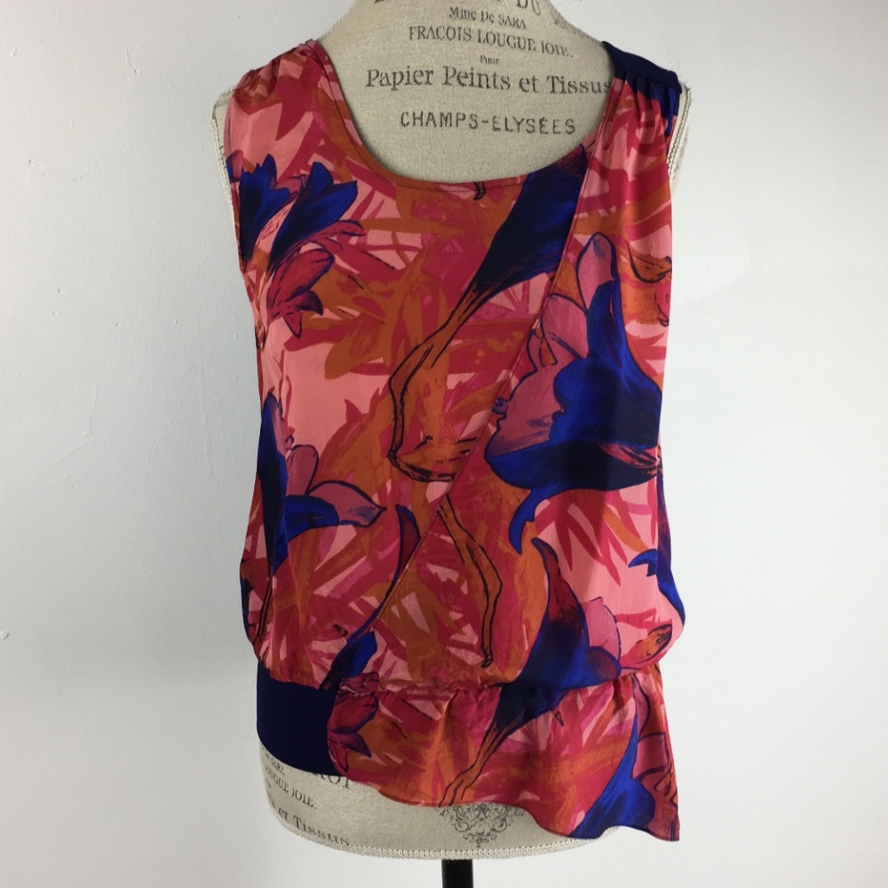 Anthropologie Leifsdottir Silk Malva Faux Wrap Top